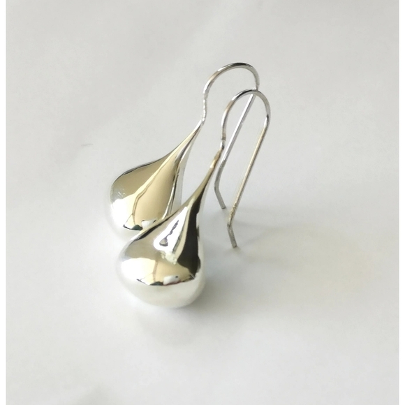 Sterling Silver Modernist  Large teardrop earrings 🆕 - Picture 4 of 8